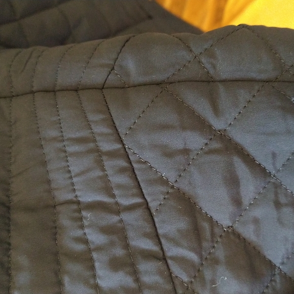 Small Black quilted Zara jacket brown trim gold hardware - Picture 8 of 14